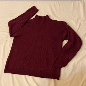 Maroon, mock neck, turtleneck